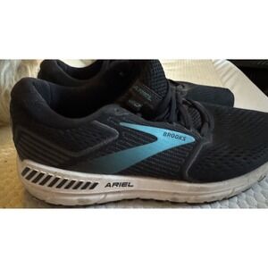 Brooks Ariel 20 Womens Size 8.5 Black Blue White Athletic Running Shoes EUC A7